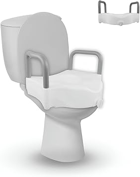 Mobiclinic, Elevador wc, Cibeles, Asiento de inodoro, Marca española, Reposabrazos acolchados, Con asas, Ayudas para el baño, Personas mayores, Discapacidad, Movilidad reducida, Confort, 10 cm